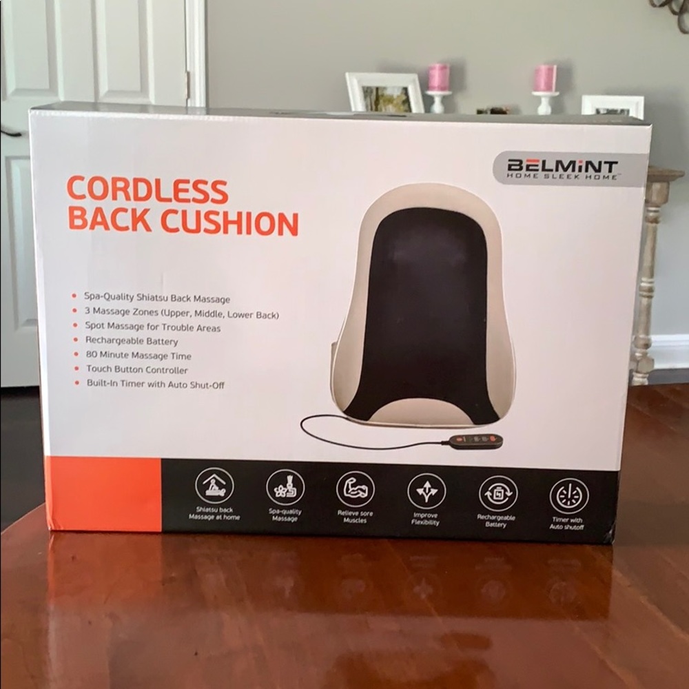 Cordless massager back cushion